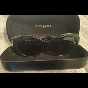 Coach Sunglasses HC 8206 L1633 black with gray mirror lenses.